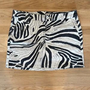 Denim zebra miniskirt, size 7 (junior)